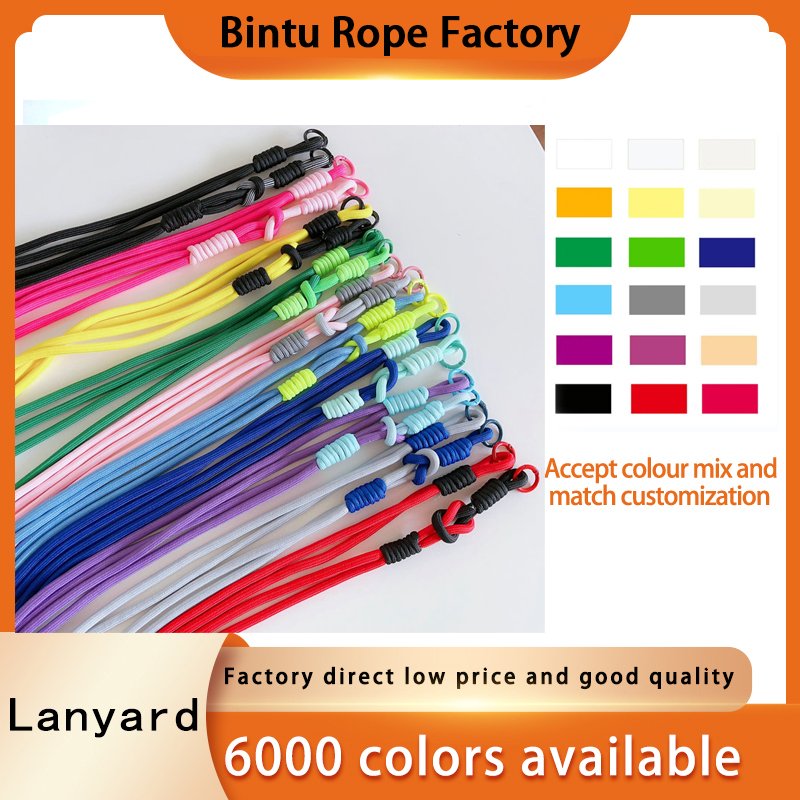 Colourful Universal Phone Lanyard Nylon Keychain Strap Anti-Lost Crossbody Cord Neck Strap Mobile Phone Lanyard
