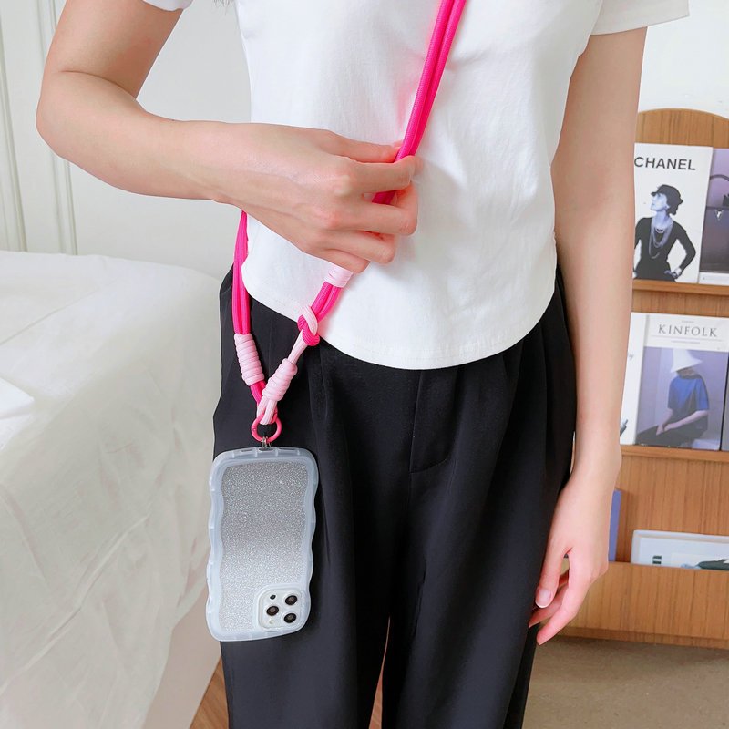 Colourful Universal Phone Lanyard Nylon Keychain Strap Anti-Lost Crossbody Cord Neck Strap Mobile Phone Lanyard