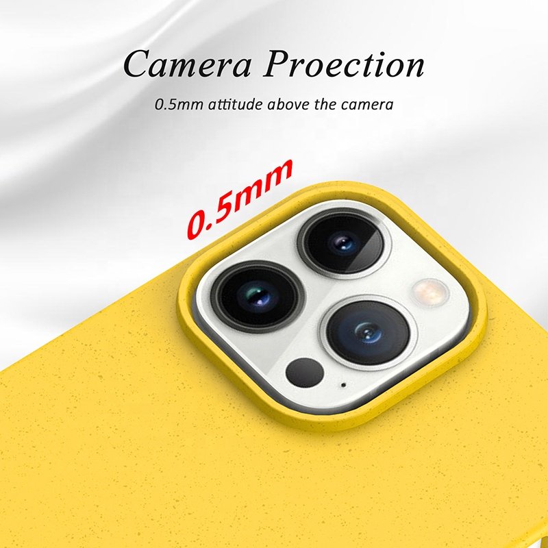 eco friendly recycle biodegradable plastic wheat straw tpu cell phone case anti shock lanyard for iPhone 14 Pro Max 15 Pro