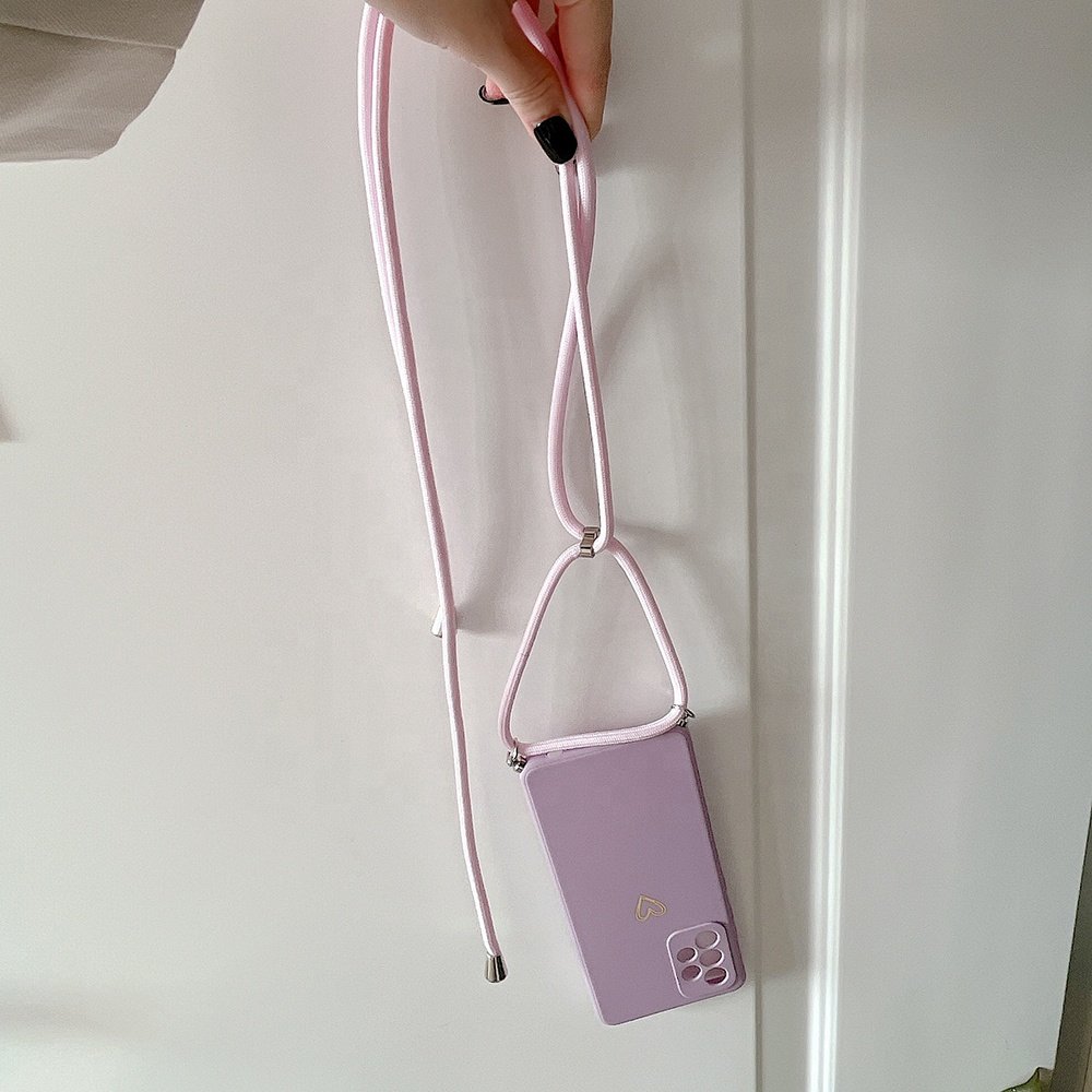 Crossbody Lanyard Silicone Phone Case For Samsung Galaxy S21 S20 S22 S23 S10 Note 10 20 Plus Ultra S20 S21 Fe Love Heart Cover