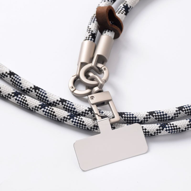 luxury custom crossbody adjustable nylon mobile phone camera wrist chain charm straps necklace lanyard with patch