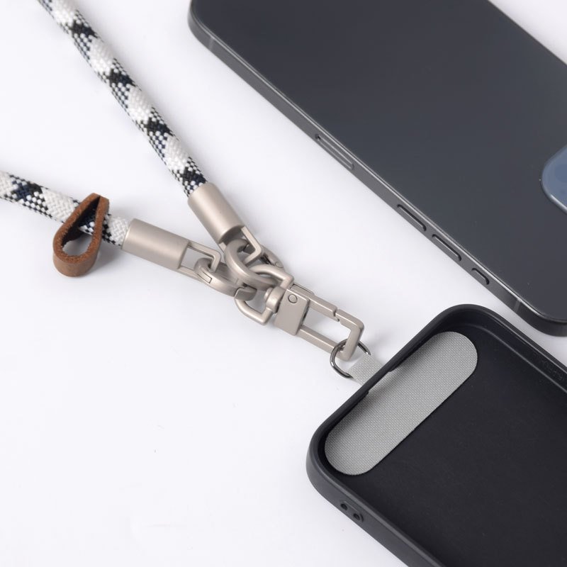 luxury custom crossbody adjustable nylon mobile phone camera wrist chain charm straps necklace lanyard with patch