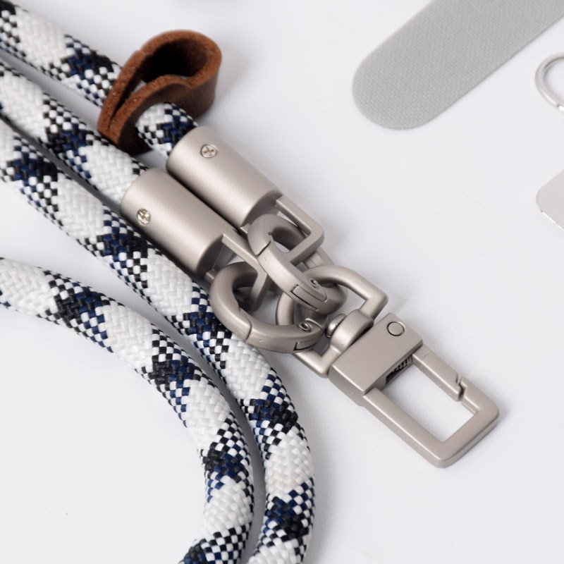 luxury custom crossbody adjustable nylon mobile phone camera wrist chain charm straps necklace lanyard with patch