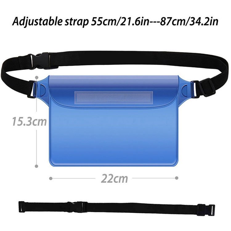 Swimming Floating PVC Clear Dry Bags With Adjustable Waist Strap Waterproof Phone Pouch