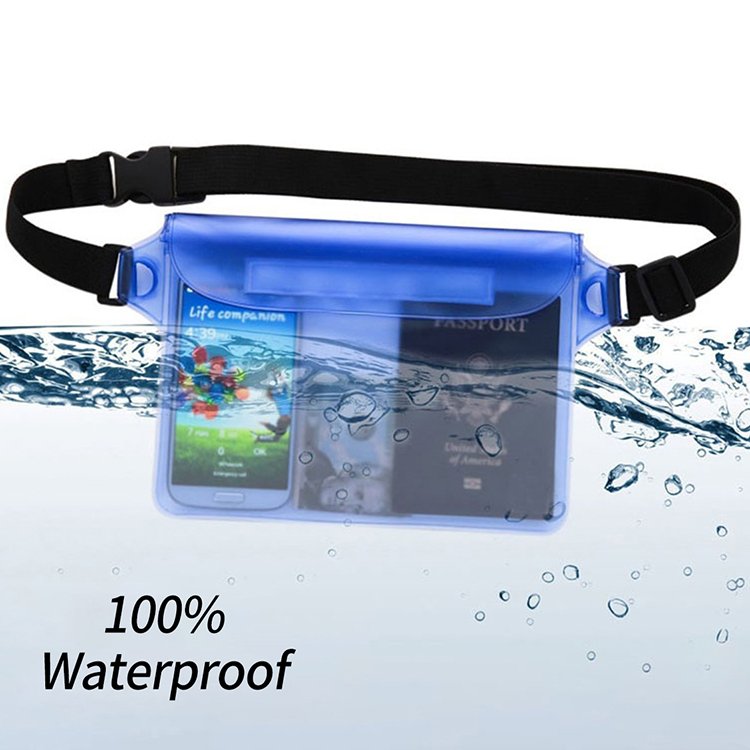 Swimming Floating PVC Clear Dry Bags With Adjustable Waist Strap Waterproof Phone Pouch