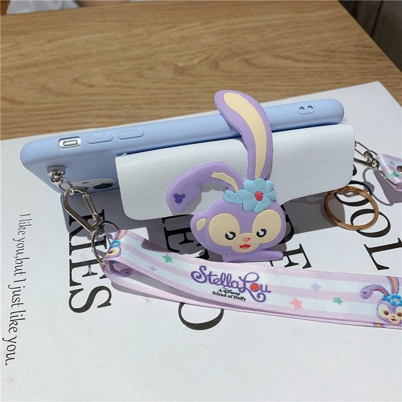 Cute Crossbody Stellalou Wallet Silicone Mobile Phone Case For iPhone 16 15 14 13 12 11 Pro max cartoon Shockproof Back cover
