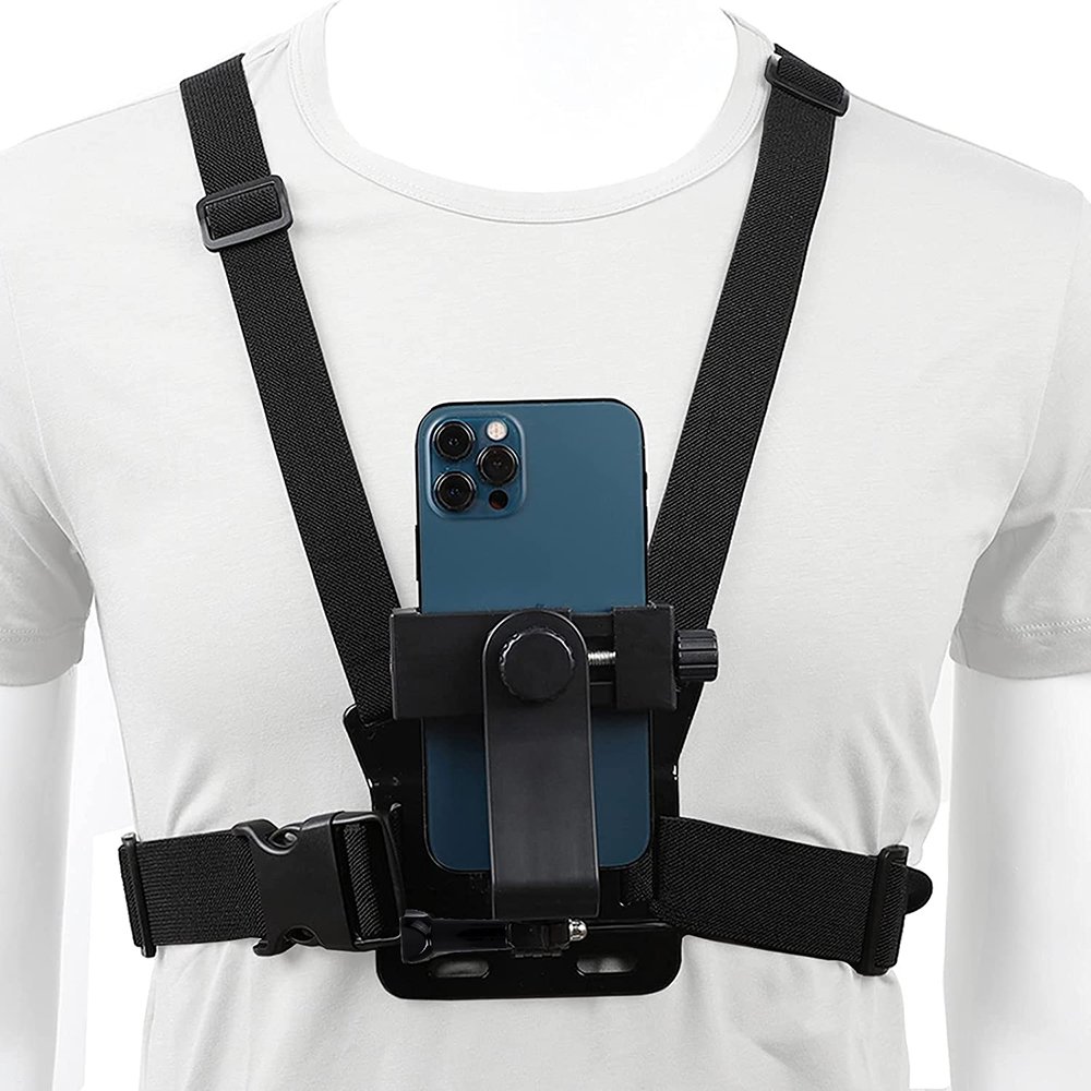 Mobile Phone Chest Strap Mount,Harness Strap Holder Universal Cell Phone Clip for Action Camera