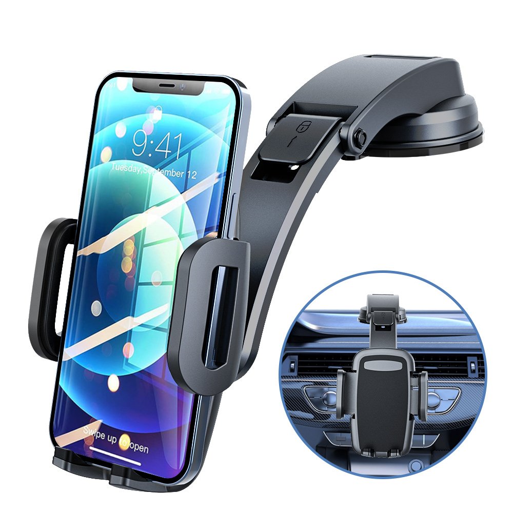 Military-Grade Protection Phone Mount Sticky Suction Dash Car Mount Phone Holder Compatible With 4-7" Mobile phones