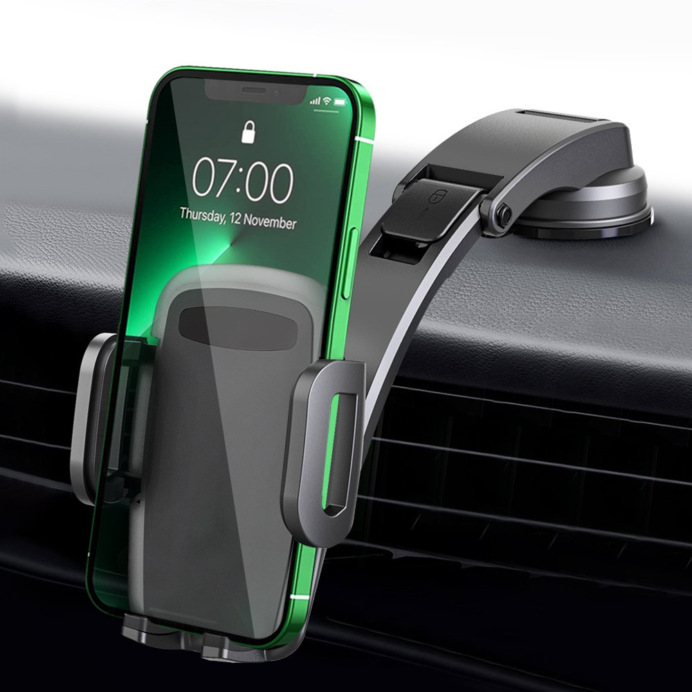 Military-Grade Protection Phone Mount Sticky Suction Dash Car Mount Phone Holder Compatible With 4-7" Mobile phones