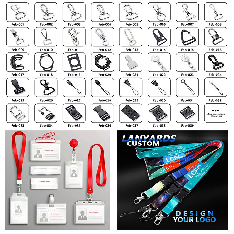 Custom Logo ID Card Badge Holder Nect Strap Promotional Silk Screen Printed Sublimation Polyester Woven Embroidery Nylon Lanyard