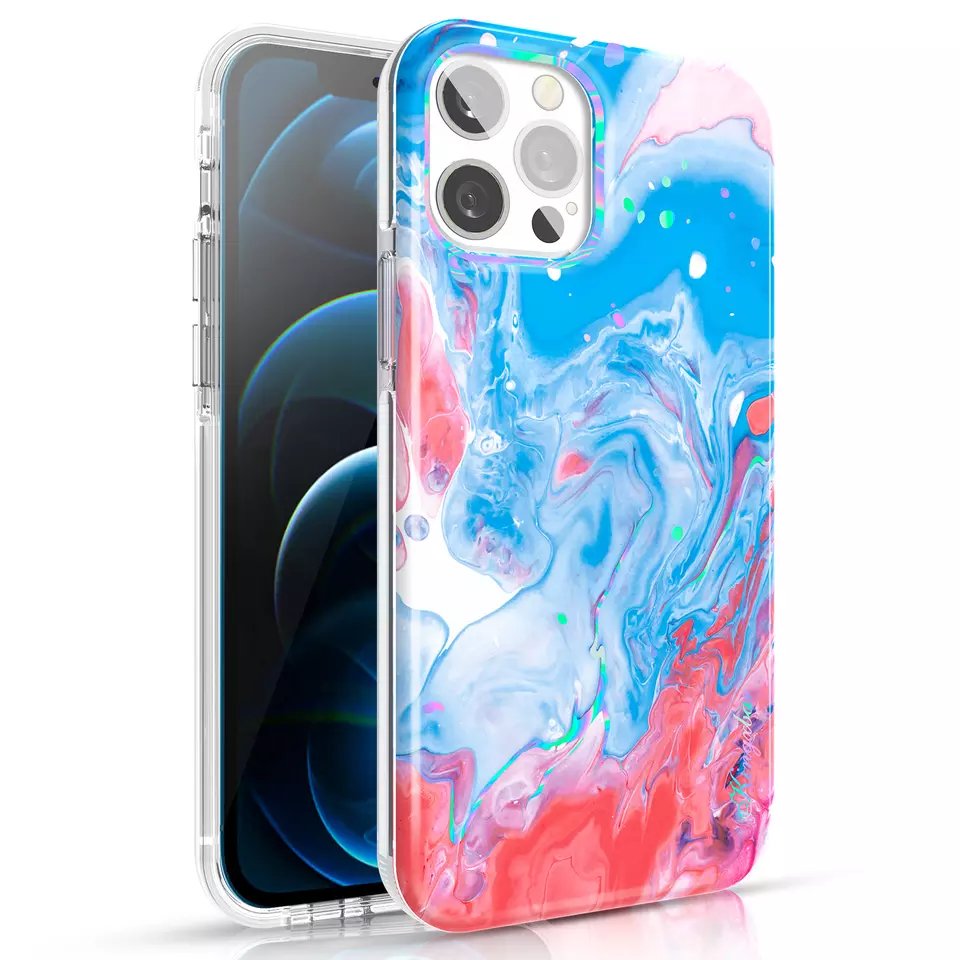 New double layer IMD printed floral print mobile phone case for iphone16 15Pro Max