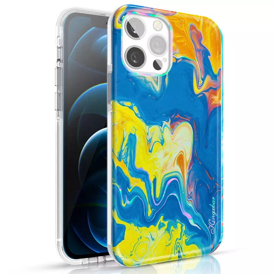 New double layer IMD printed floral print mobile phone case for iphone16 15Pro Max