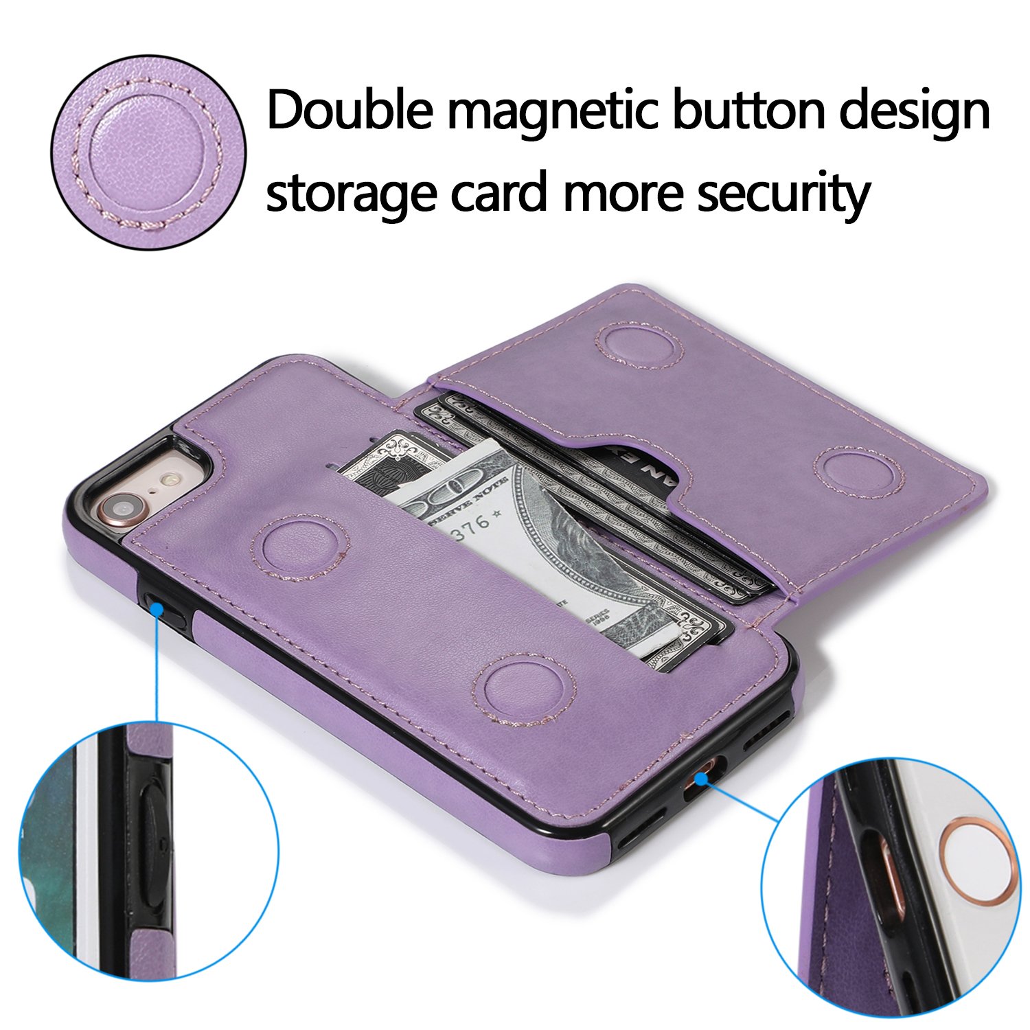 Hot Selling PU Leather Case for iPhone 15 Pro Max mini 11 X 6 6s 7 8 Plus XS 3 Card Holders Phone Cases