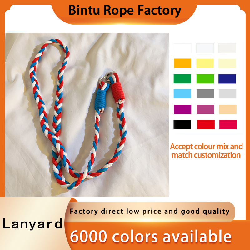 Colorful Woven Phone Lanyard Long Neck Strap for Crossbody Use with Patch Label Anti Lost Mobile Phone Strap