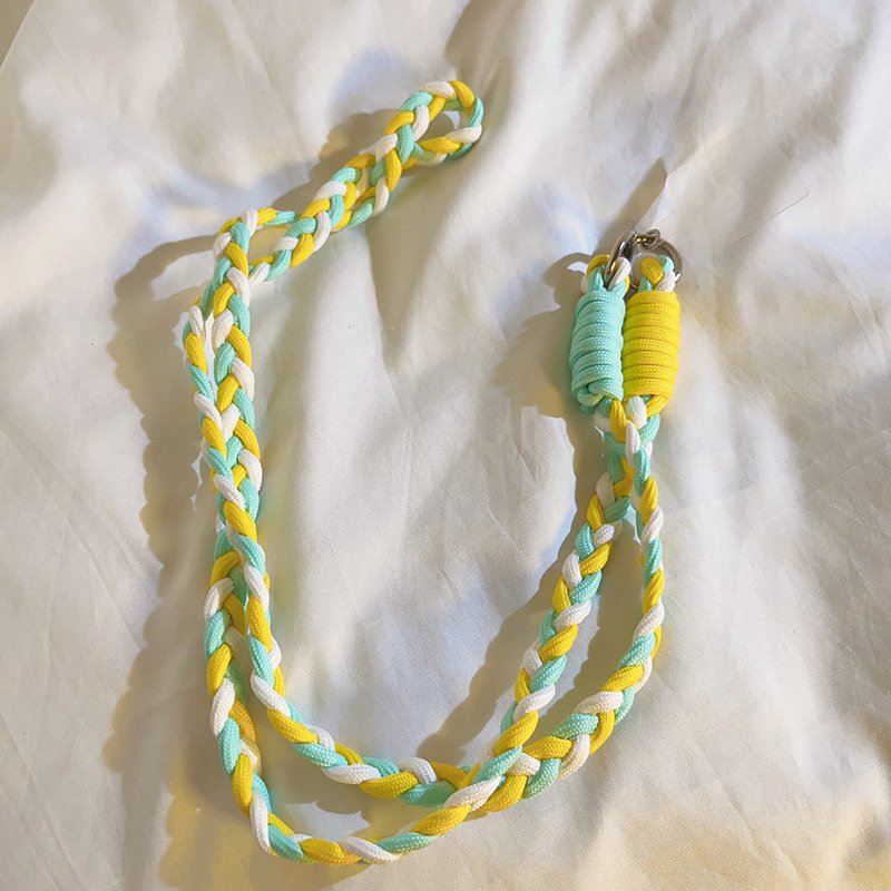Colorful Woven Phone Lanyard Long Neck Strap for Crossbody Use with Patch Label Anti Lost Mobile Phone Strap