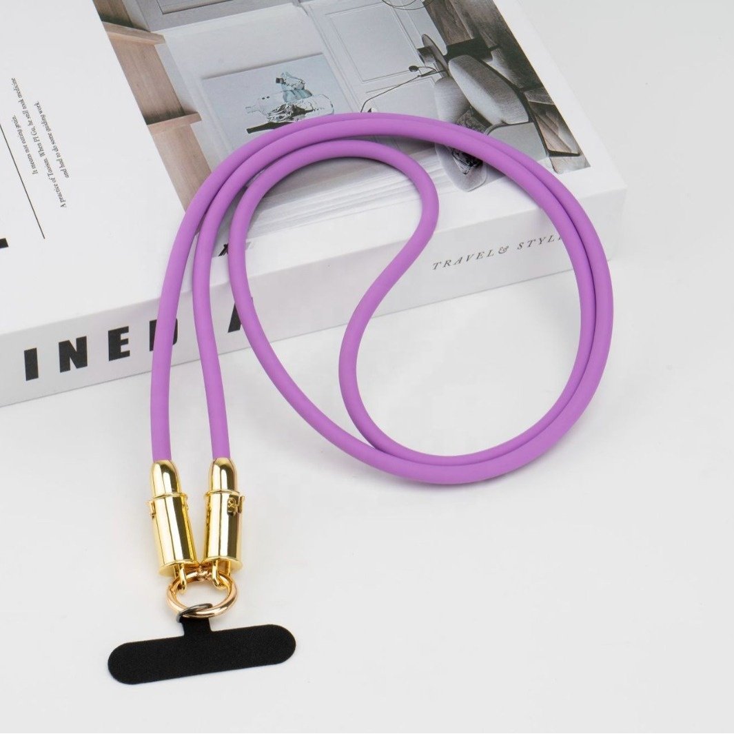 Fashion Nylon Braided 2 in 1 Crossbody USB Cable Silicone Phone Lanyard USB C to Type C Strap Charging Cable for iPhone Huawei