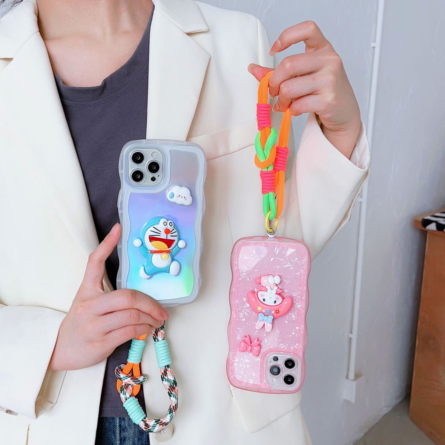 Mobile Phone Accessories Hanging Cell Phone Strap Color Short Lanyard Double-Headed Lock Buckle Portable Bag Pendant Chain