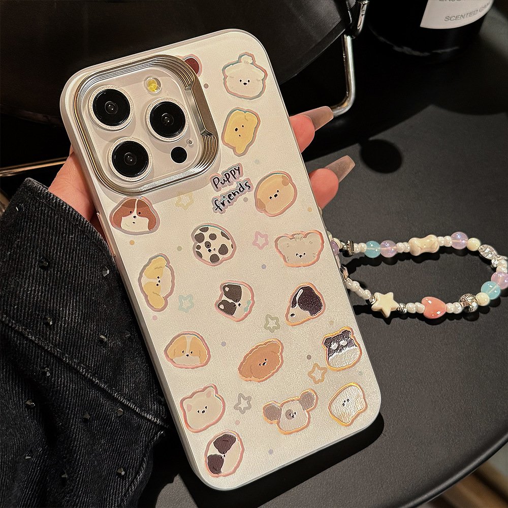 New Arrived Hot Sale Low Moq Colorful Cute Cartoon Mobile Phone Covers For iPhone 13 14 15 Pro Max Cases With Phone Holder Strap