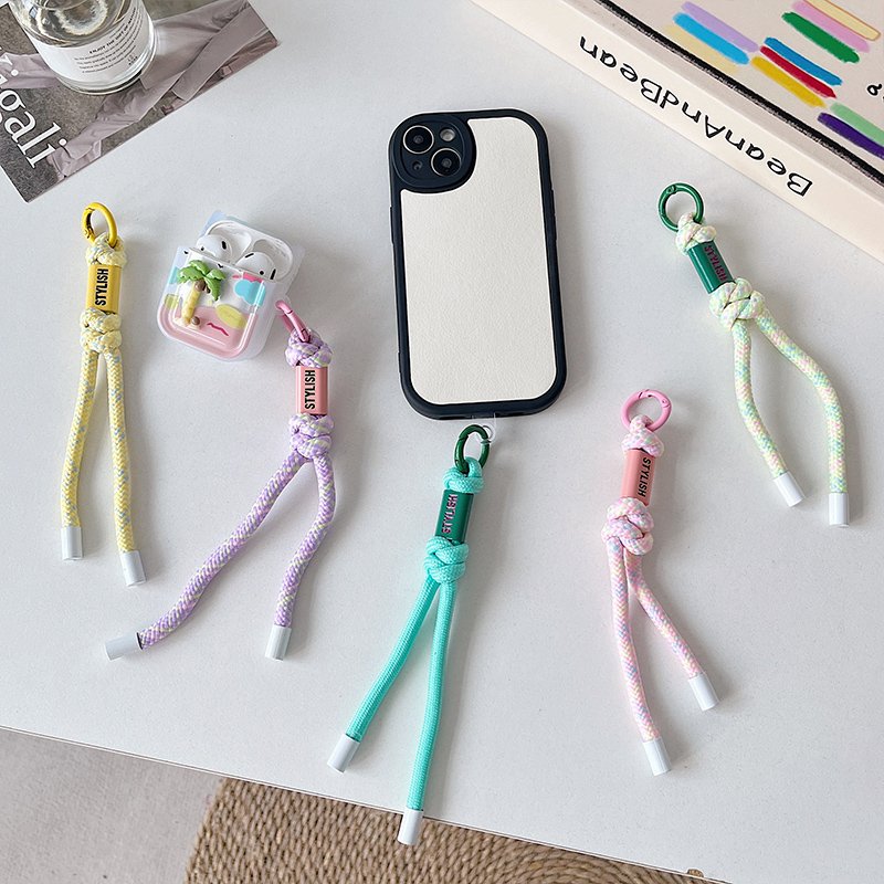 New Style Universal Keychain Lanyard Polyester Phone Chain with Rope Pendant Crossbody Strap Chic Hanging Cord Phone Charm