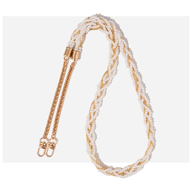 YN Gold Alloy and Pearl Purse Chain Accessories Inlaid Pearl Bag Chain Transformation Bag Shoulder Strap Replacement
