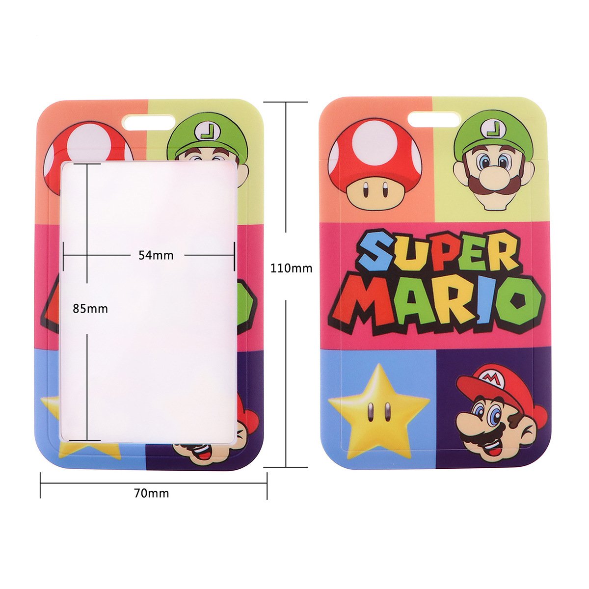 Wholesale Anime Design Mobile Game Mario Mushroom Plumber Lanyard Anime ID Card Key Phone Keychain Lanyards