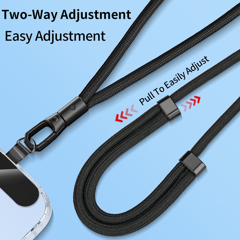 Universal Fashionable Polyester Mobile Phone Lanyard Short Wristlet Keychain Rope with Phone Tether Patch for Cell Phone Use