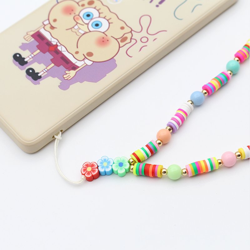 New style cellphone strap Handmade Beaded Phone Lanyard Wrist Strap beads Chain Soft Ceramic pearl Anti Lost Mobile Phone Chain