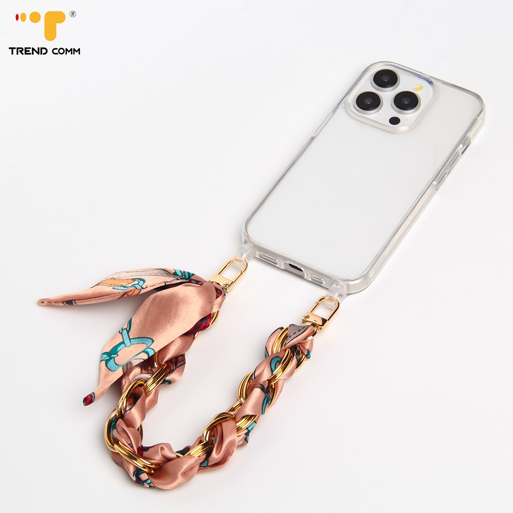 Kawaii Women's Metal Phone Chain Strap Sequin Crossbody Messenger Bag Scarves Fashionable Mobile Shoulder Bag Lady Accessory