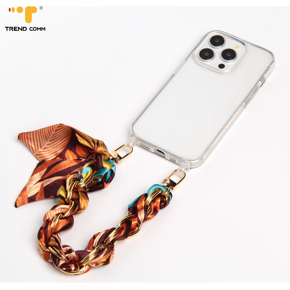 Kawaii Women's Metal Phone Chain Strap Sequin Crossbody Messenger Bag Scarves Fashionable Mobile Shoulder Bag Lady Accessory