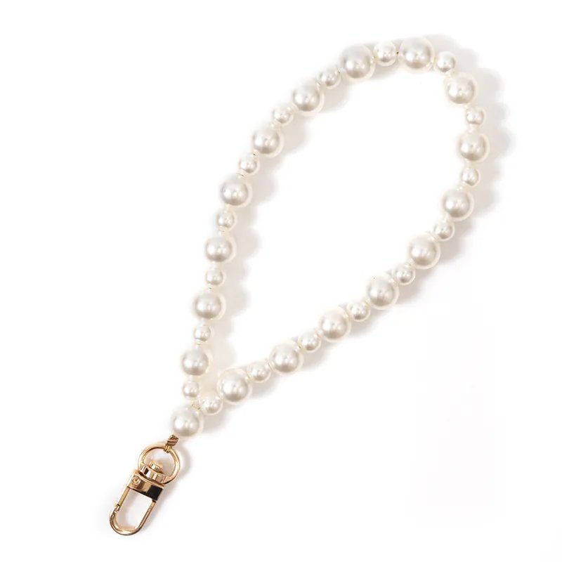 New retro pearl wrist strap mobile phone lanyard short wrist pendant pearl string chain universal mobile phone hand chain