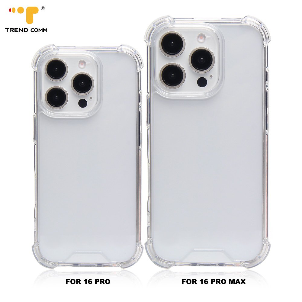 For iPhone 16 Clear Case with Detachable Lanyard Strap PC+TPU Transparent Shockproof Mobile Phone Cover For iPhone 16 Pro Max