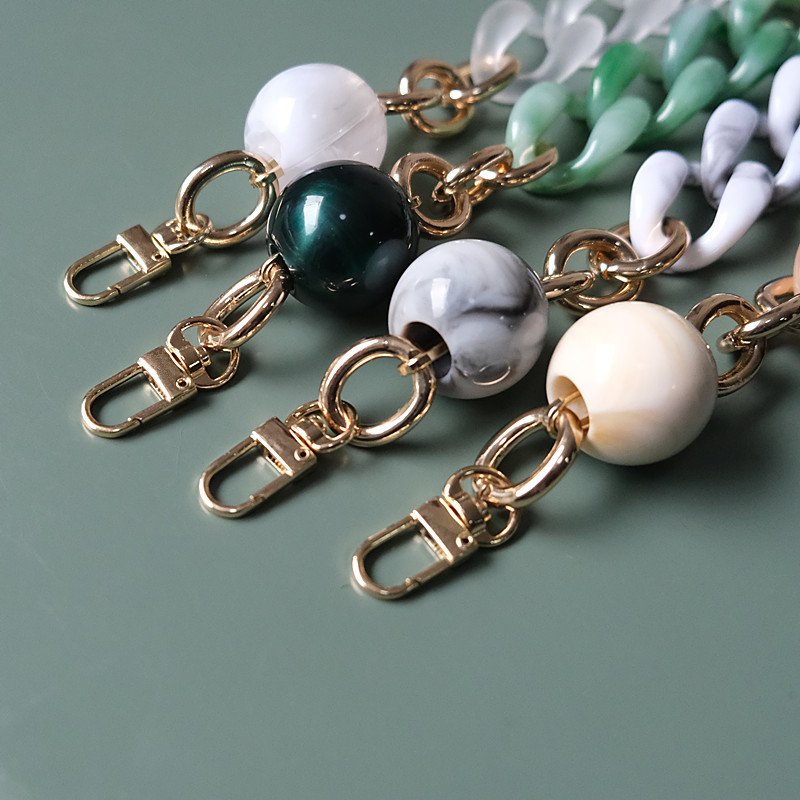 Handbag Accessory Parts Round Chain Detachable Replacement Beige White Green Strap Women Shoulder DIY Chain