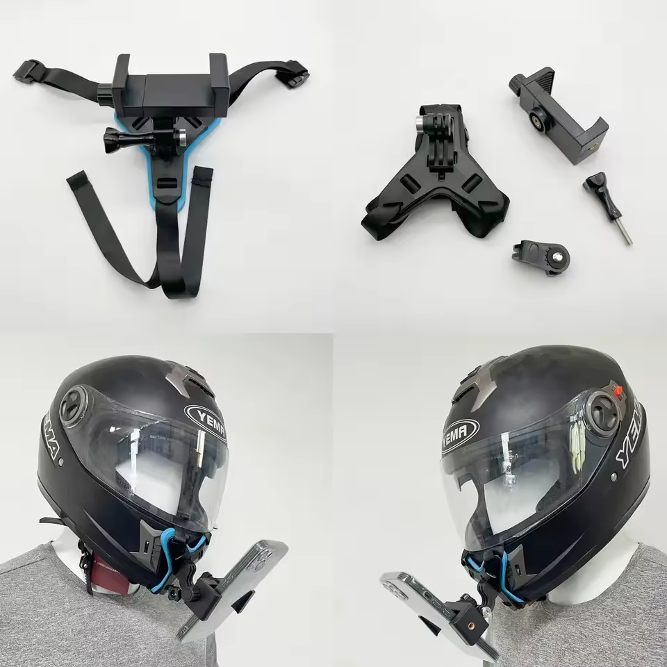 5 in 1 Kits Motorcycle Helmet Chin Mount Holder Rotatable Mobile Phone Strap For GoPro Hero Sports Action Camera