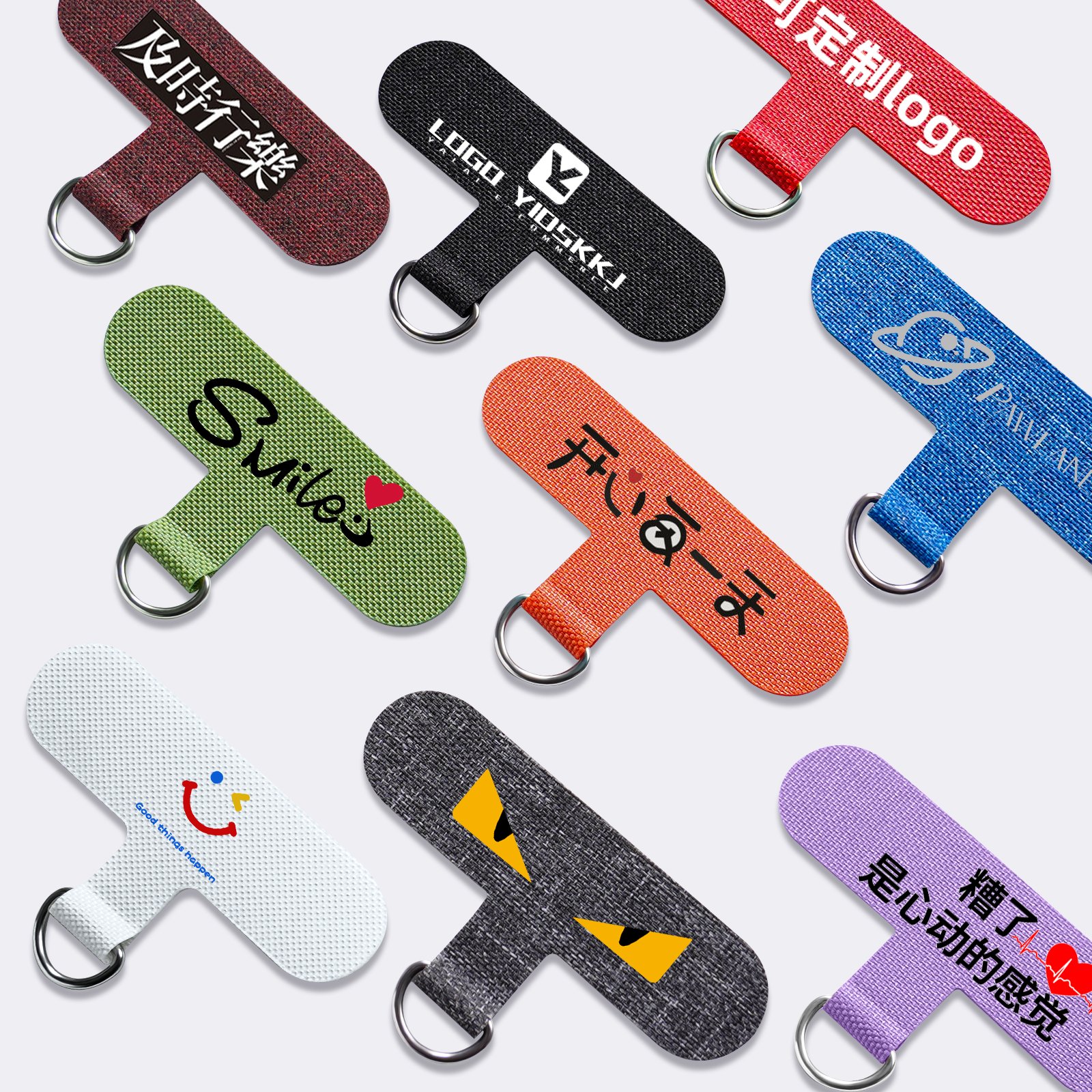 Customizable Oxford cloth Mobile Phone Straps Gasket Shell Card Back Sticker Fabric Lanyard with Sling Rope Connection