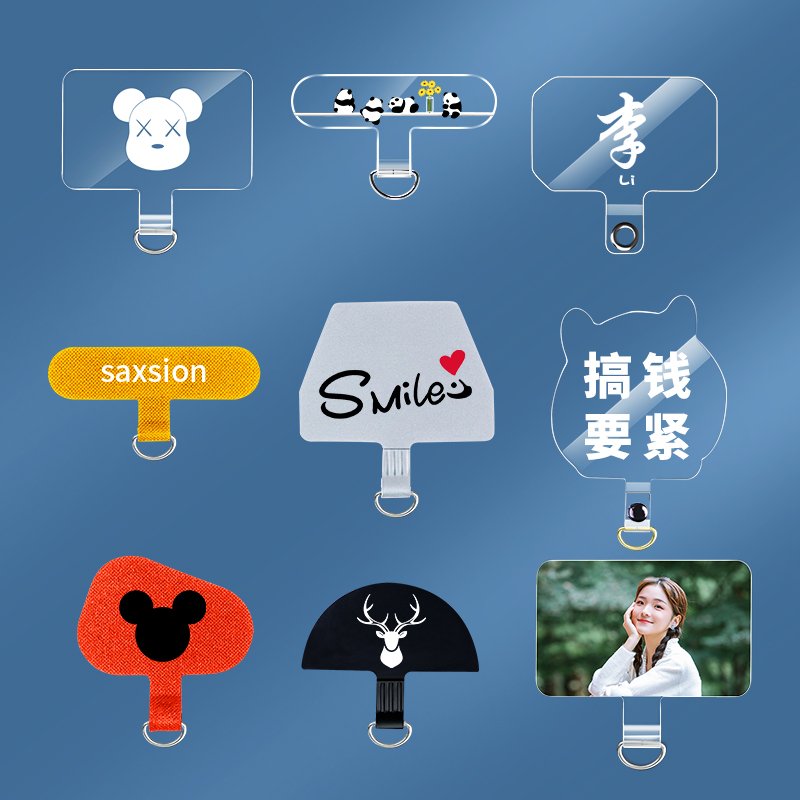 Customizable Oxford cloth Mobile Phone Straps Gasket Shell Card Back Sticker Fabric Lanyard with Sling Rope Connection