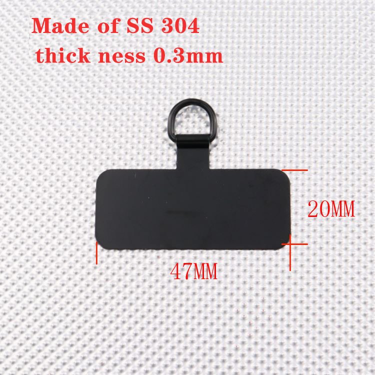 Cheap Price Metal Rectangle Phone Anti-lost Accessories For Universal Card Phone Charm Strap Key Chain Lanyard Wrist Necklace