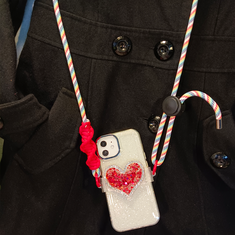 mobile phone lanyard Rope Backband Adjustable Diagonal Strand Bracelet Universal Phone Case Hanging Rope phone accessories