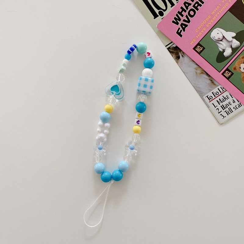 Mobile Phone Strap Women's Beaded Handheld Wrist Strap Pendant Phone Case Anti Losslanyard CCD Camera Pendant