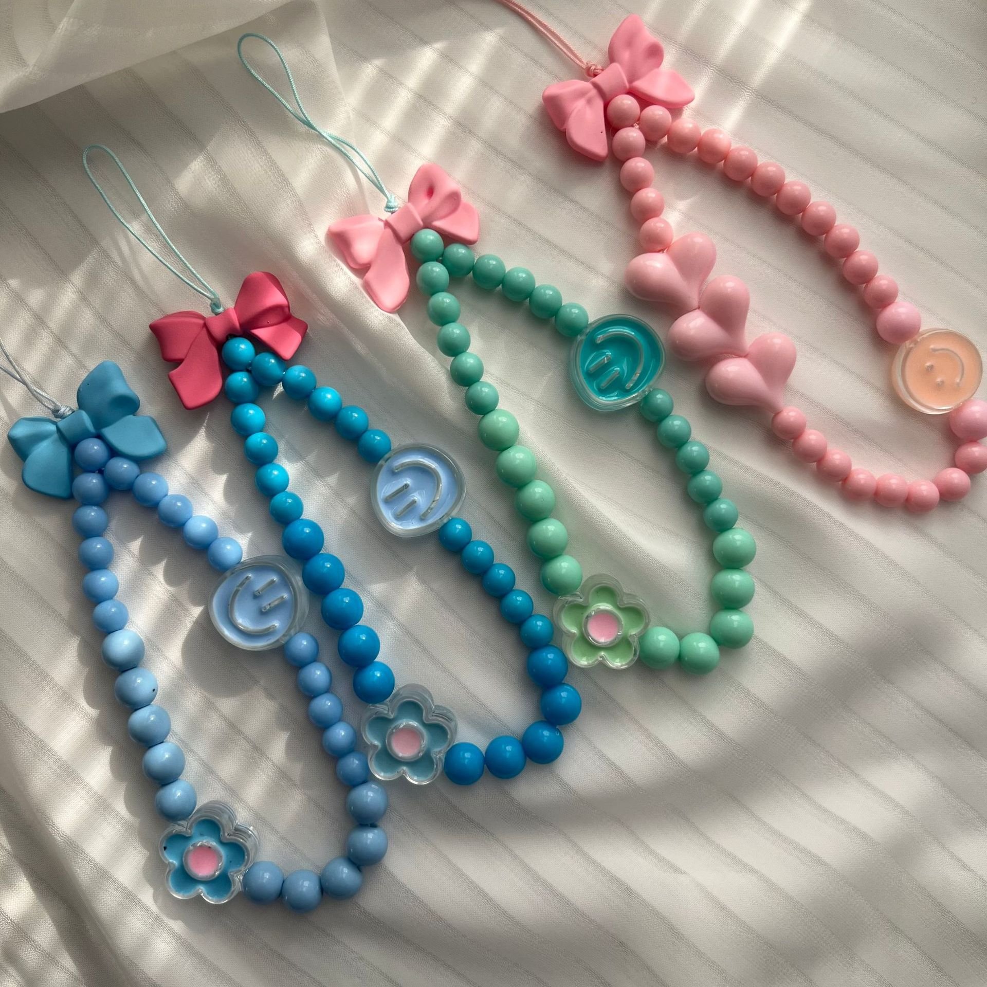 Lilangda Beads Mobile Phone Chain Women Girls Cellphone Strap Anti-Lost Lanyard Hanging Cord Bracelet Keychain Bag Pendant