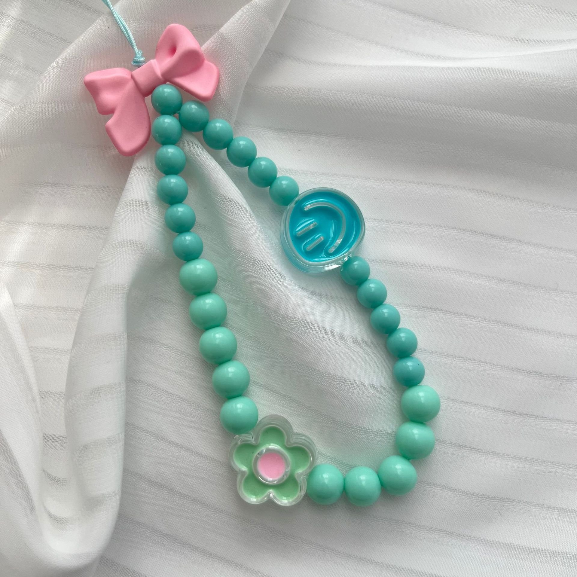 Lilangda Beads Mobile Phone Chain Women Girls Cellphone Strap Anti-Lost Lanyard Hanging Cord Bracelet Keychain Bag Pendant