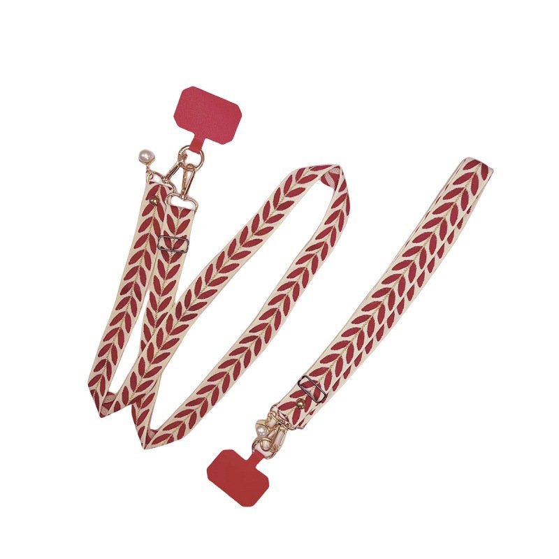Adjustable Long Mobile Phone Lanyard Crossbody Card Neck Cord Clip Hang Lanyard Pearl Hanging Ornaments Charm Anti-lost Lanyard