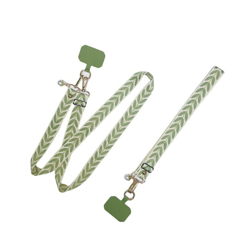Adjustable Long Mobile Phone Lanyard Crossbody Card Neck Cord Clip Hang Lanyard Pearl Hanging Ornaments Charm Anti-lost Lanyard