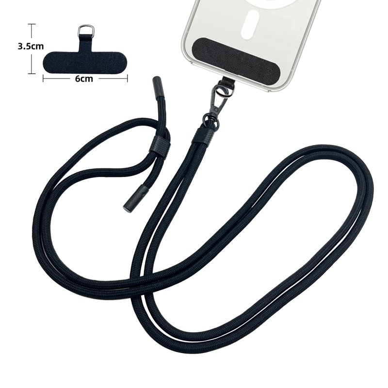 Hot Wholesale Double-Ended Jacquard Lanyard Colorful Crossbody Phone Strap with Metal Buckle Adjustable Polyester Elastic