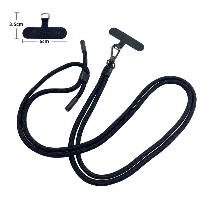 Hot Wholesale Double-Ended Jacquard Lanyard Colorful Crossbody Phone Strap with Metal Buckle Adjustable Polyester Elastic