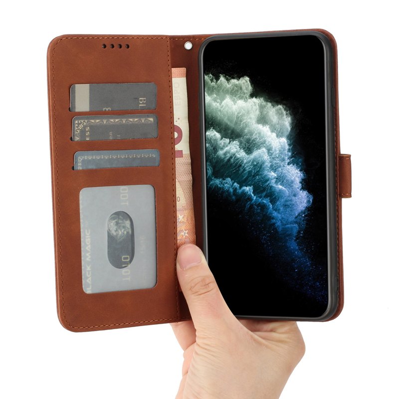 with Card Holder Strap Lanyard Magnetic Cell Phone Bag Flip Cover for iPhone 16 Pro Leather Phone Wallet Case