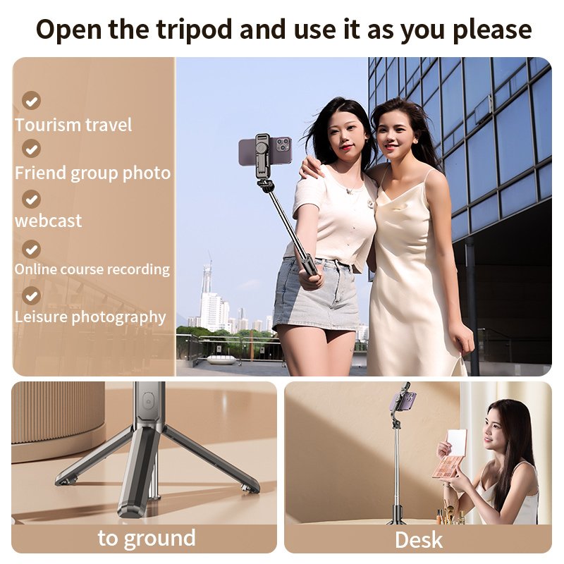 Mini 100cm Selfie Stick with Remote Control for Mobile Phones Portable Video Camera Stand and Tripod Holder
