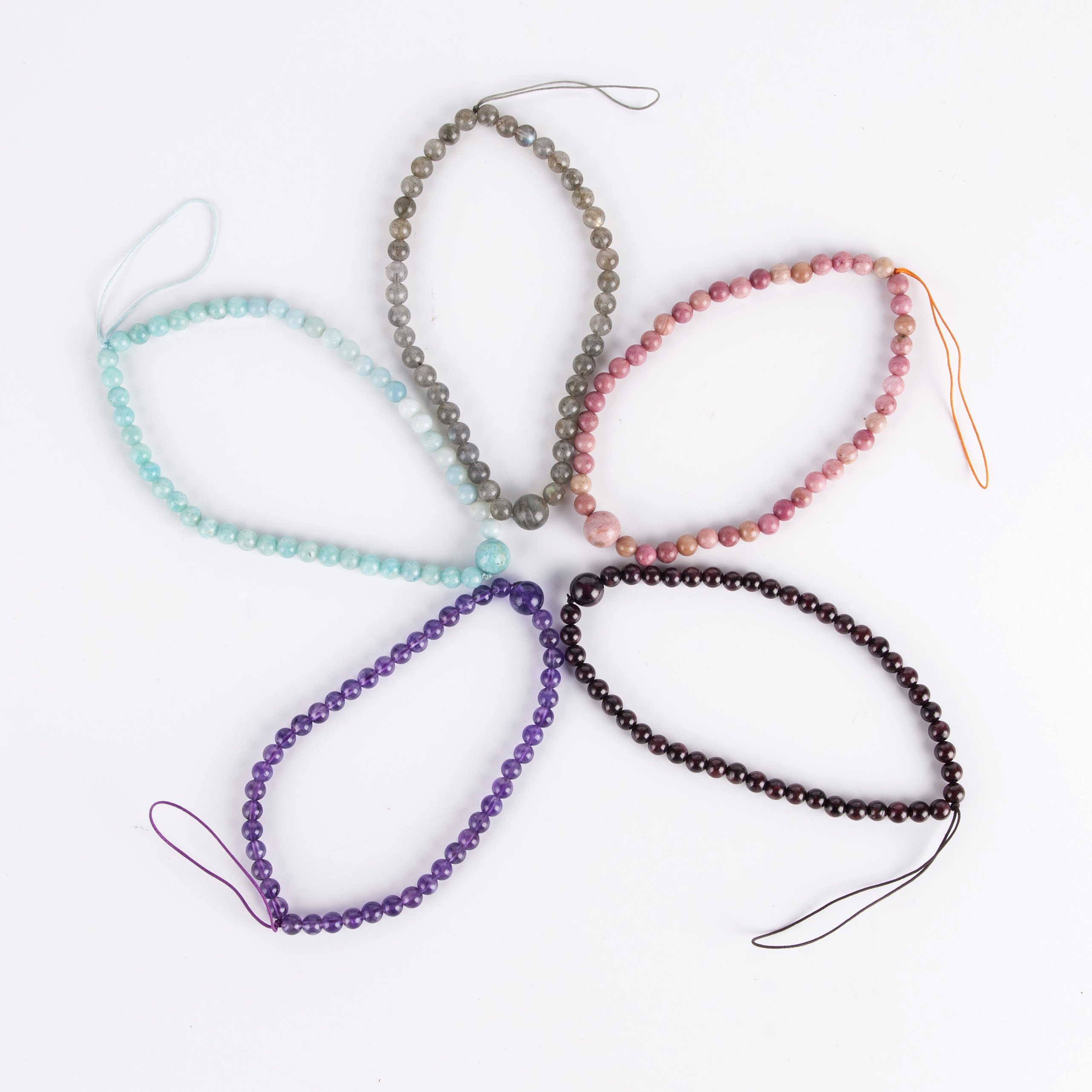 2024 Fashion women mobile diy phone phone chain accessories customized natural labradorite stone beads chain strap