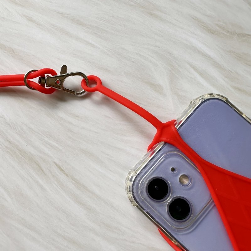 Silicone Lanyard Case Mobile Phone Protective Case Elastic Outdoor Hanging Neck Badge Lanyard Compatible with Most Phones