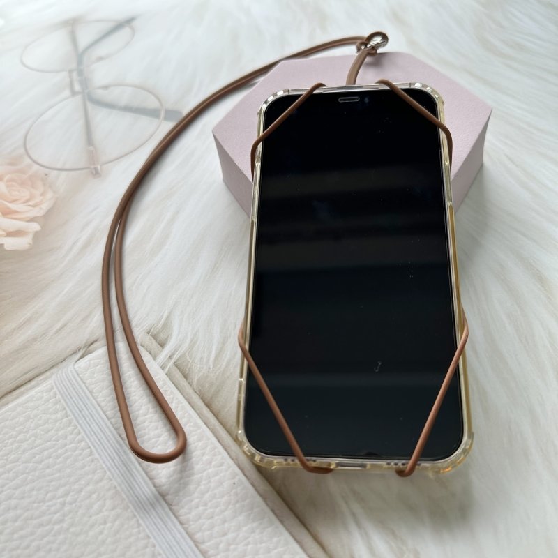 Silicone Lanyard Case Mobile Phone Protective Case Elastic Outdoor Hanging Neck Badge Lanyard Compatible with Most Phones
