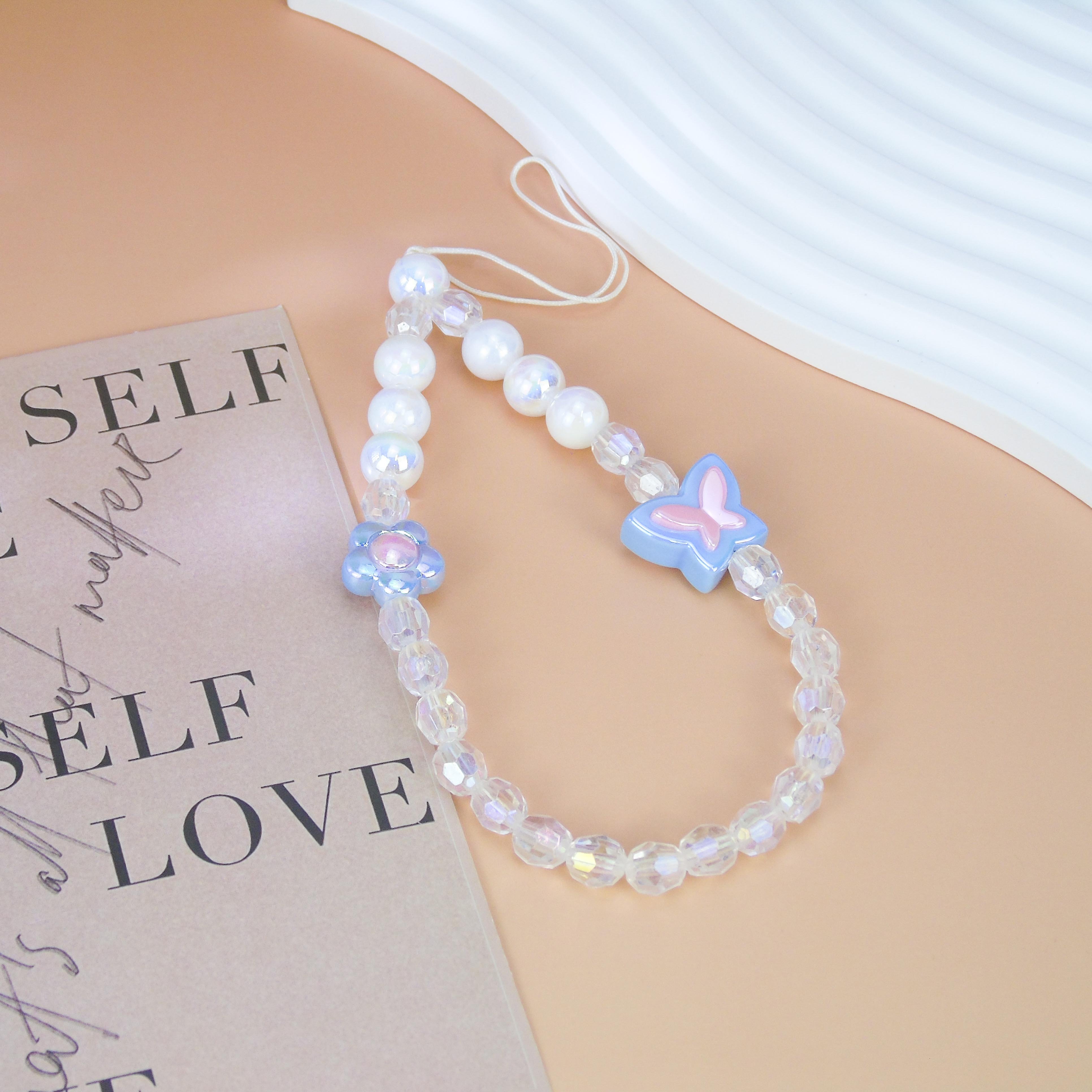 Handmade Virgin Hear Butterfly Crystal Cell Phone Straps Universal Phone Case Chain Accessories Flower